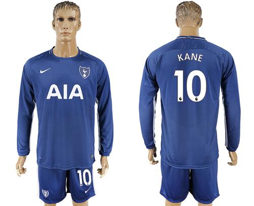 Tottenham Hotspur #10 Kane Away Long Sleeves Soccer Club Jersey